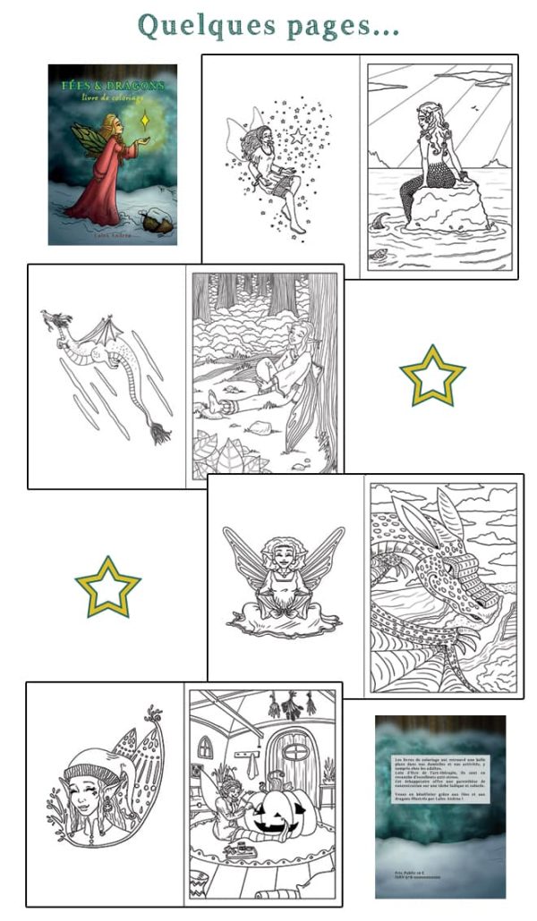 Fées & Dragons : livre de coloriage – Image 5